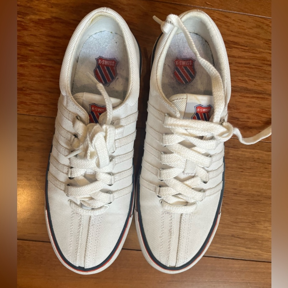 K-Swiss Women’s White and Red Sneakers